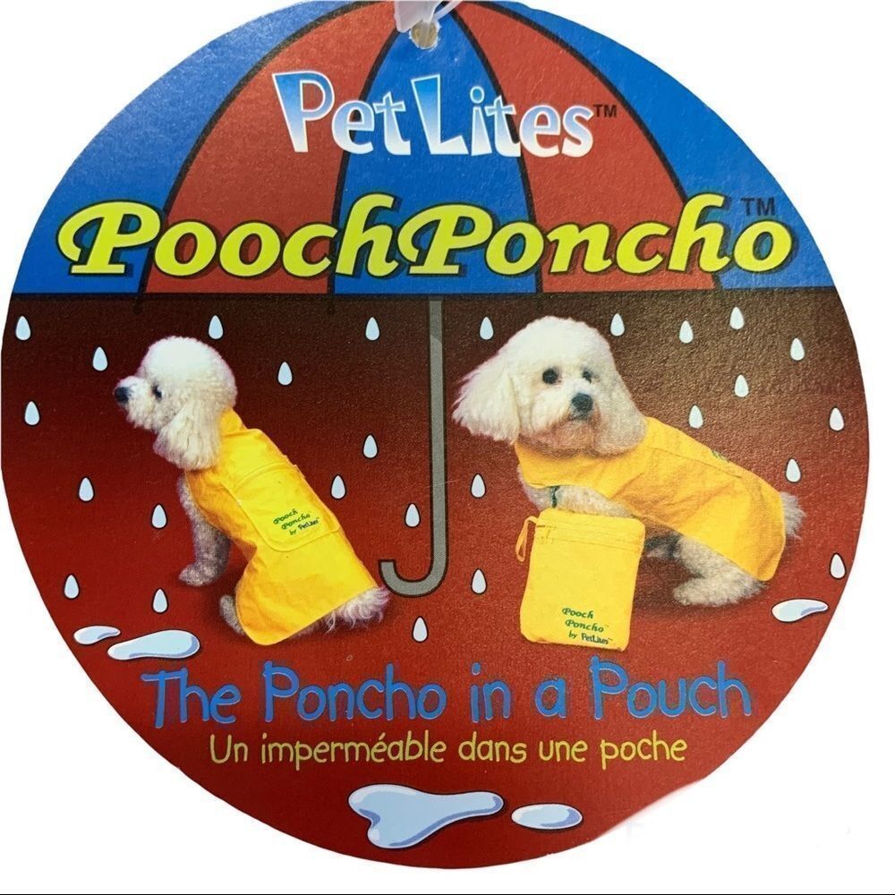 Nwt Petlites Poochponcho yellow small breed dog raincoat multiple sizes
